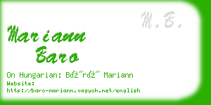 mariann baro business card
